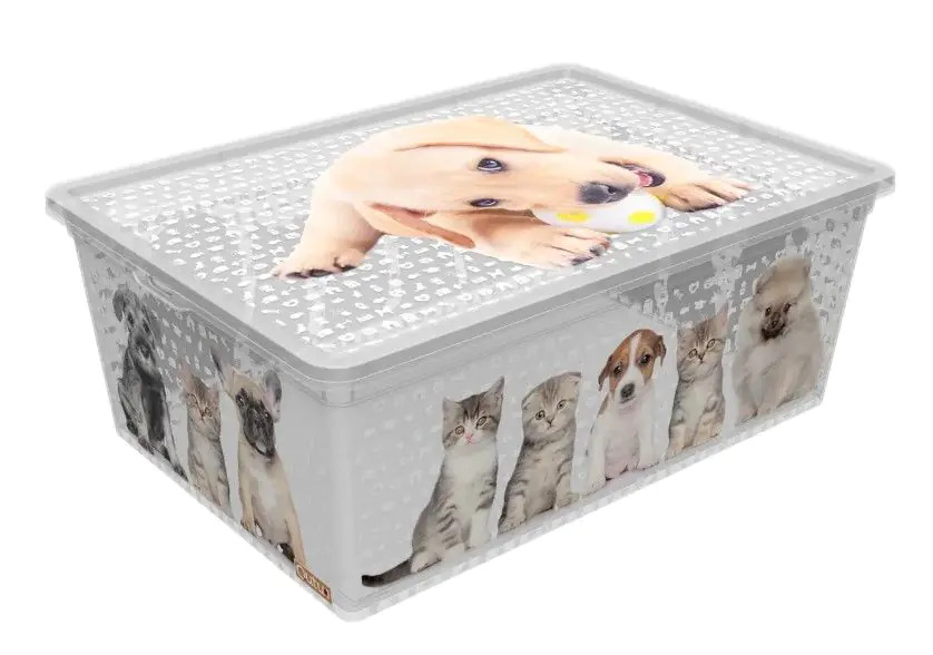 Коробка для хранения Qutu Light Box Cats and dogs (10л)