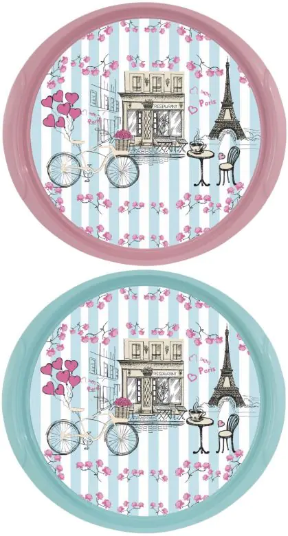 Поднос HEREVIN Paris Blue&Pink Mix 161061-806 (42см)