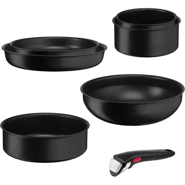 Набор кухонной посуды Tefal Ingenio Black Stone L3998702 7пр