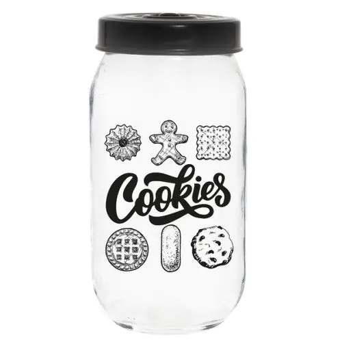 Банка для сипучих HEREVIN Jar-Black Cookies 171541-001 (1000мл)