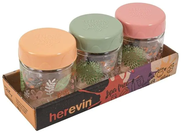 Набор спецовниц HEREVIN Decorated Spice Jar-Botani 131504-457 (200мл) 3шт