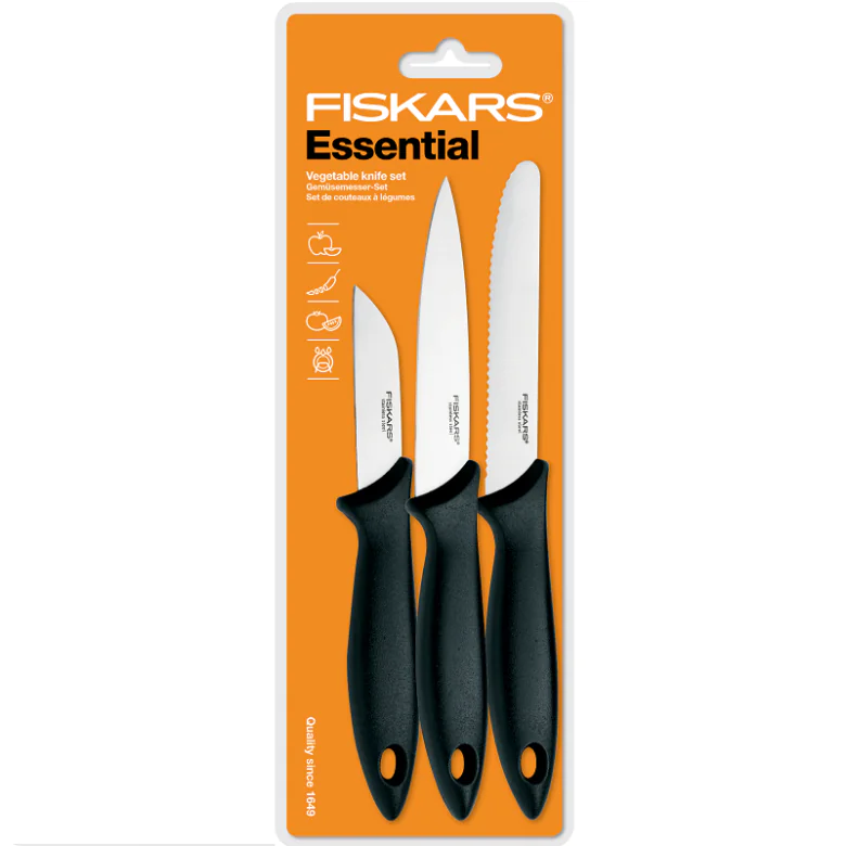 Набір ножів для чищення Fiskars Essential 1023785 3шт