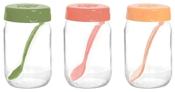 Емкость для специй HEREVIN Spice Jar Set With Spoon-2024 Colours MIX 131517-350 (370мл)