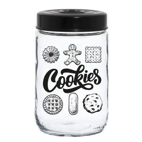 Банка для сыпучих HEREVIN Jar-Black Cookies 171441-001 (660мл)