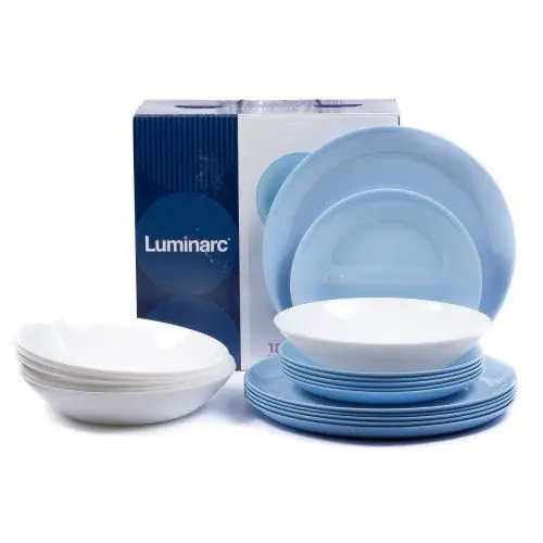 Столовый сервиз Luminarc Diwali light blue&White P5911 18пр