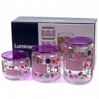 Набор банок для сыпучих продуктов Luminarc Irises Purple P9216 3шт