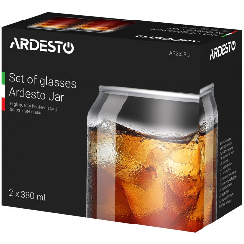 Набор высоких стаканов Ardesto Jar 2 шт AR2638G (380мл)