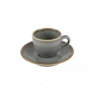 Кофейная чашка с блюдцем Porland Seasons Dark Gray 212109 DG (80мл/12см)