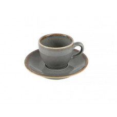 Кофейная чашка с блюдцем Porland Seasons Dark Gray 212109 DG (80мл)