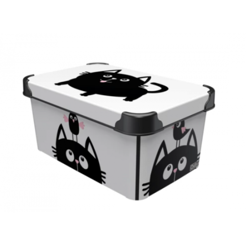 Коробка для хранения QUTU STYLE BOX MEOW BLACK (5л)