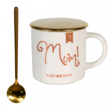 Чашка с крышкой и ложкой WESTHILL For Mom MCO21-142 (360мл)