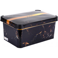 Коробка для хранения Violet House Decor Marble 0646 DECOR Marble Black с/кр. 5 (5л)
